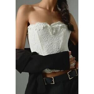 Loveshackfancy 'Arno' White Bustier Size 12 - NWT